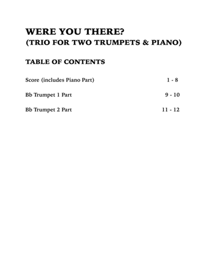 Were You There (Trio for Two Trumpets and Piano) image number null