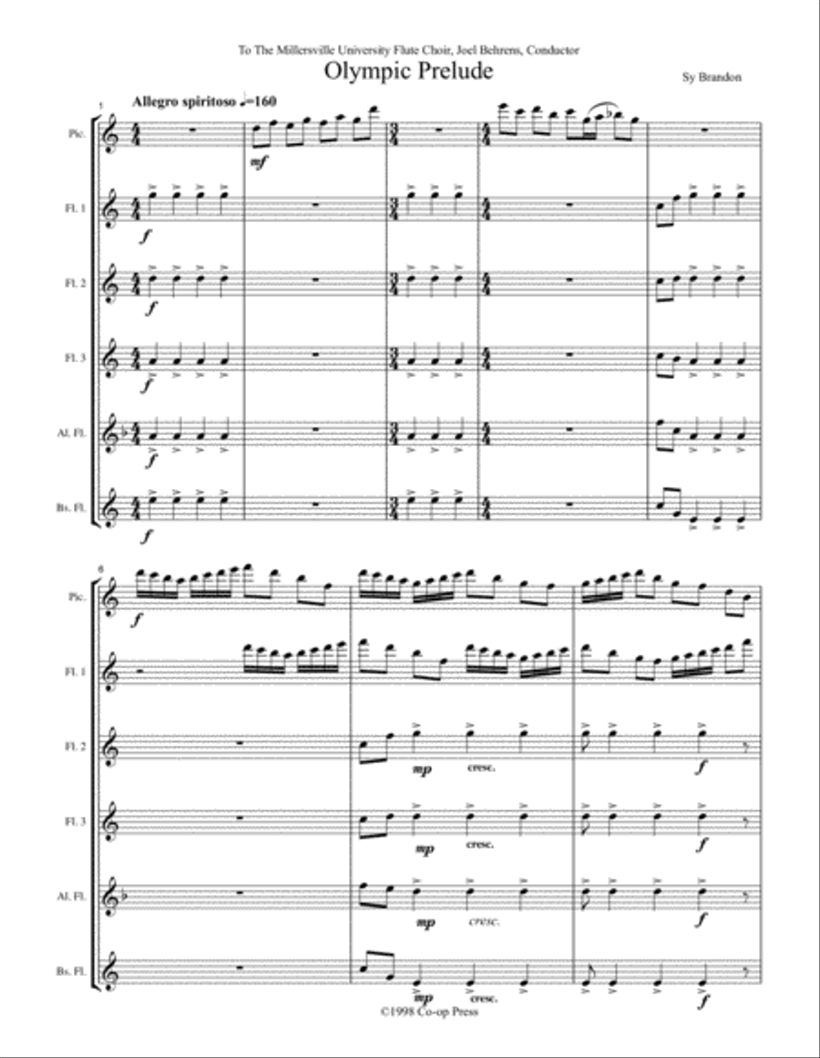 Olympic Prelude for Flute Choir Flute Choir scores gallery preview page 1