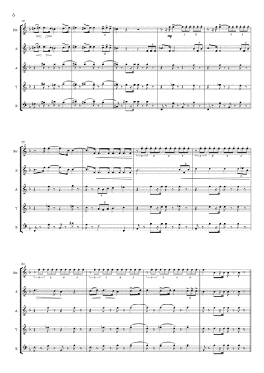 Giuseppe Verdi - Aida - Triumphal March - for recorder quintet Small Ensemble scores gallery preview page 6
