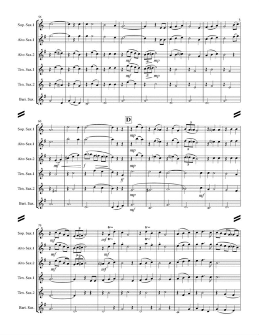 Irish Folksong Suite (for Saxophone Quintet SATTB or AATTB) Saxophone Quintet scores gallery preview page 4