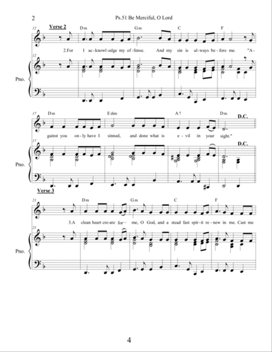 Complete Lenten Responsorial Psalms, Year C in leadsheet, piano/vocal and congregational formats (bo Piano, Vocal, Guitar scores gallery preview page 5