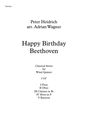 Book cover for "Happy Birthday Beethoven" Wind Quintet arr. Adrian Wagner