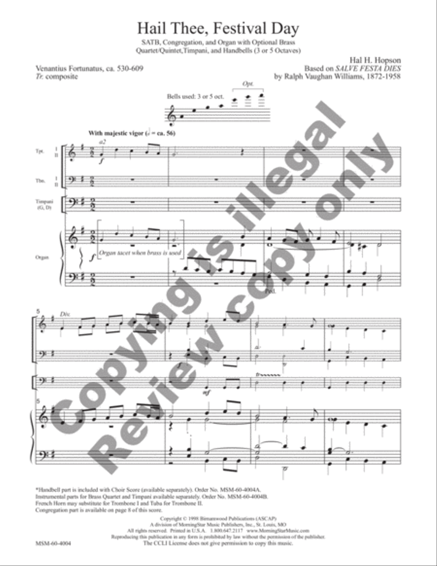 Hail Thee, Festival Day (Full Score) Choir scores gallery preview page 8