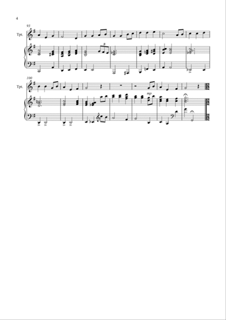 3 Jazzy Christmas Pieces for Trumpet and Piano Trumpet Duet scores gallery preview page 4