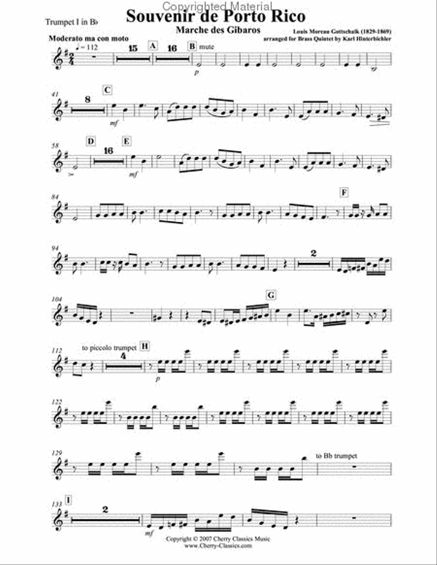 Souvenir de Porto Rico - Marche des Gibaros Brass Quintet scores gallery preview page 7