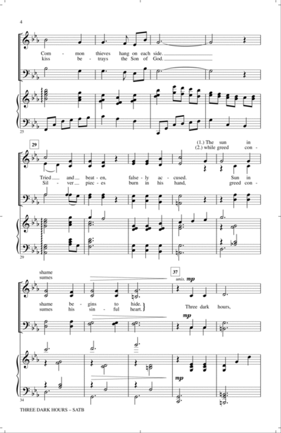 Three Dark Hours 4-Part scores gallery preview page 3