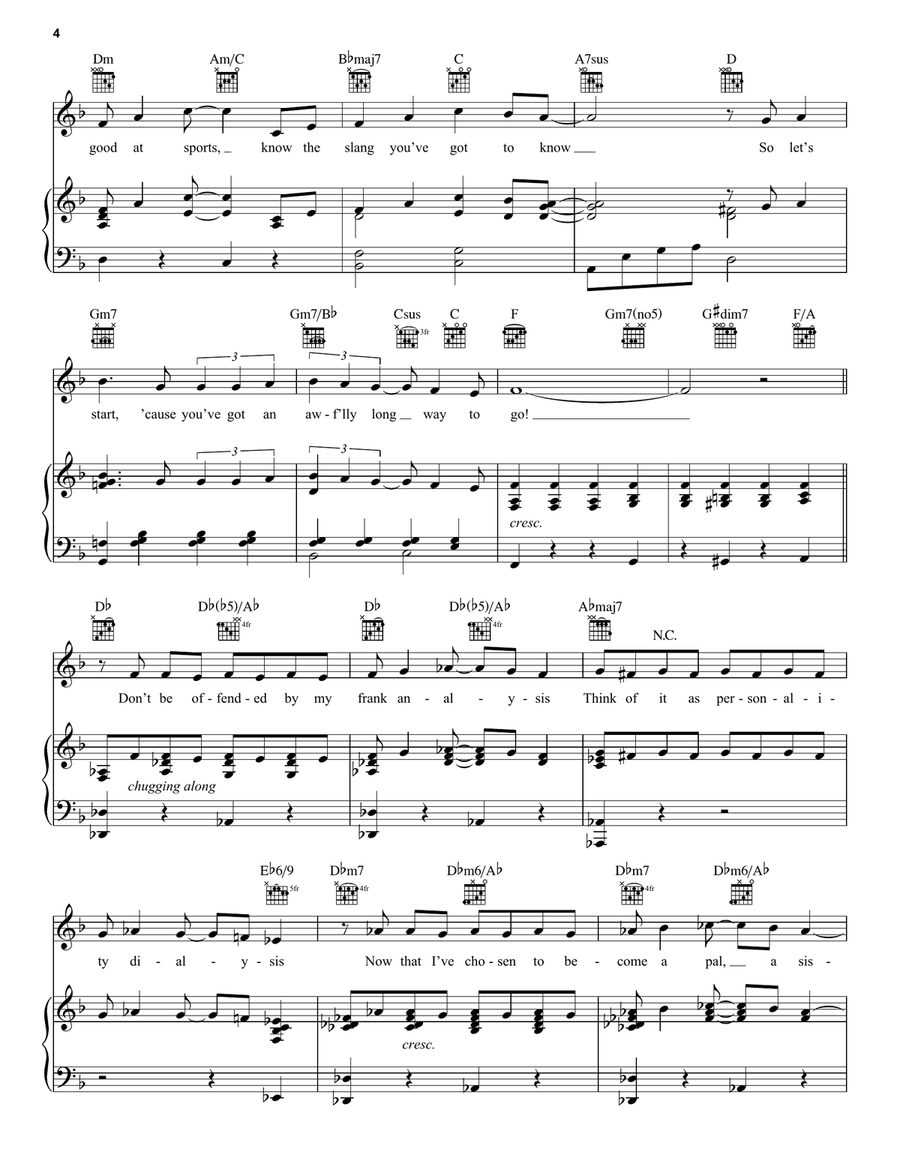 Popular (from Wicked) Piano, Vocal, Guitar scores gallery preview page 4