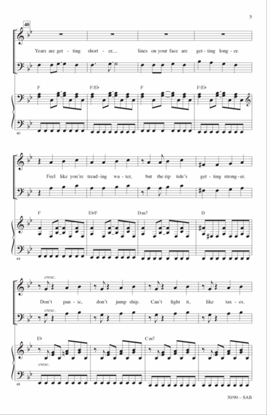 30/90 (from tick, tick... BOOM!) (arr. Roger Emerson) 3-Part scores gallery preview page 4