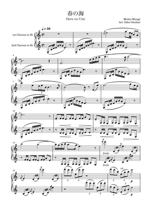 Haru no Umi by Michio Miyagi for two clarinets.