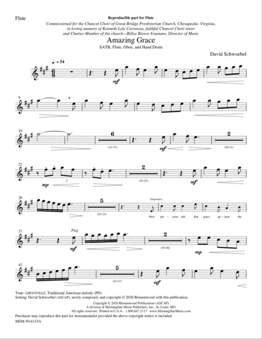 Amazing Grace Choir scores gallery preview page 1