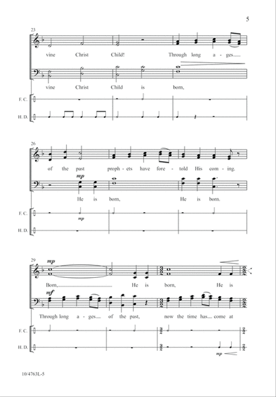 Born, He Is Born! Born, He Is Born! 4-Part scores gallery preview page 5