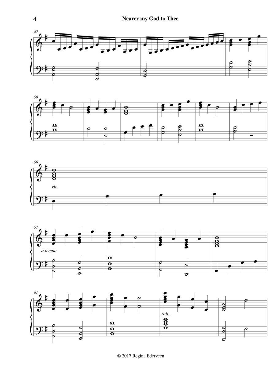 Nearer my God to Thee - lever harp solo Celtic Harp scores gallery preview page 4