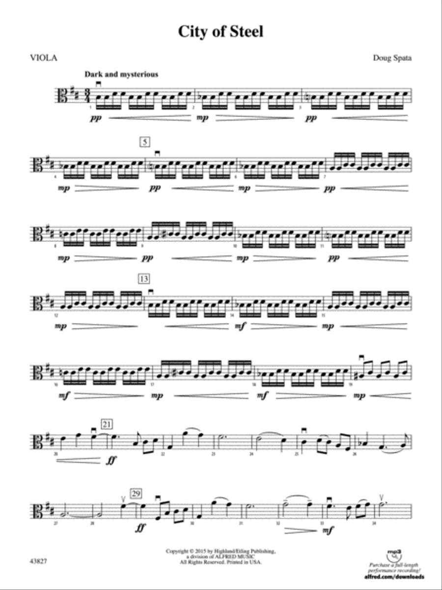 City of Steel: Viola String Orchestra scores gallery preview page 1
