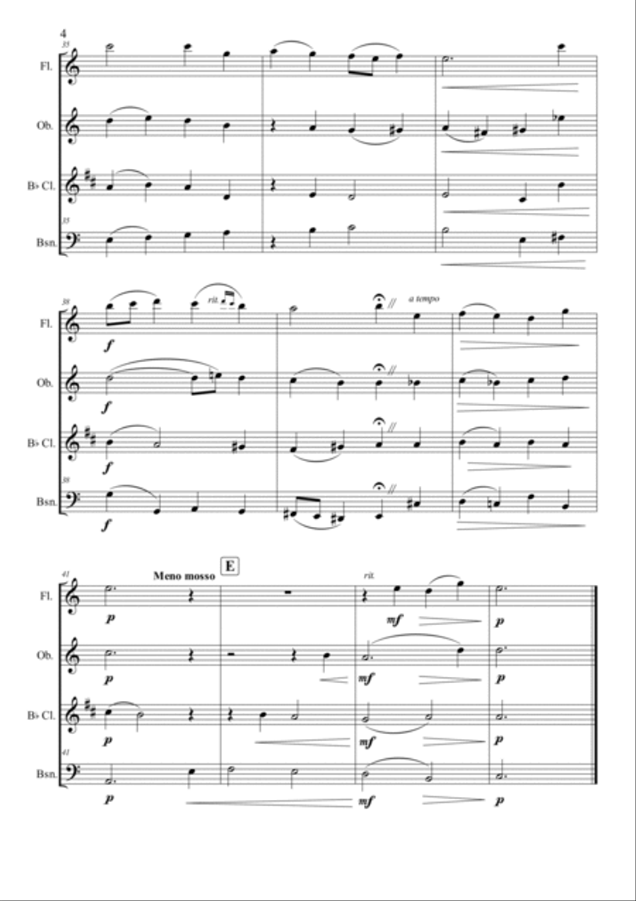 O Sacred Head, Surrounded Woodwind Quartet scores gallery preview page 4