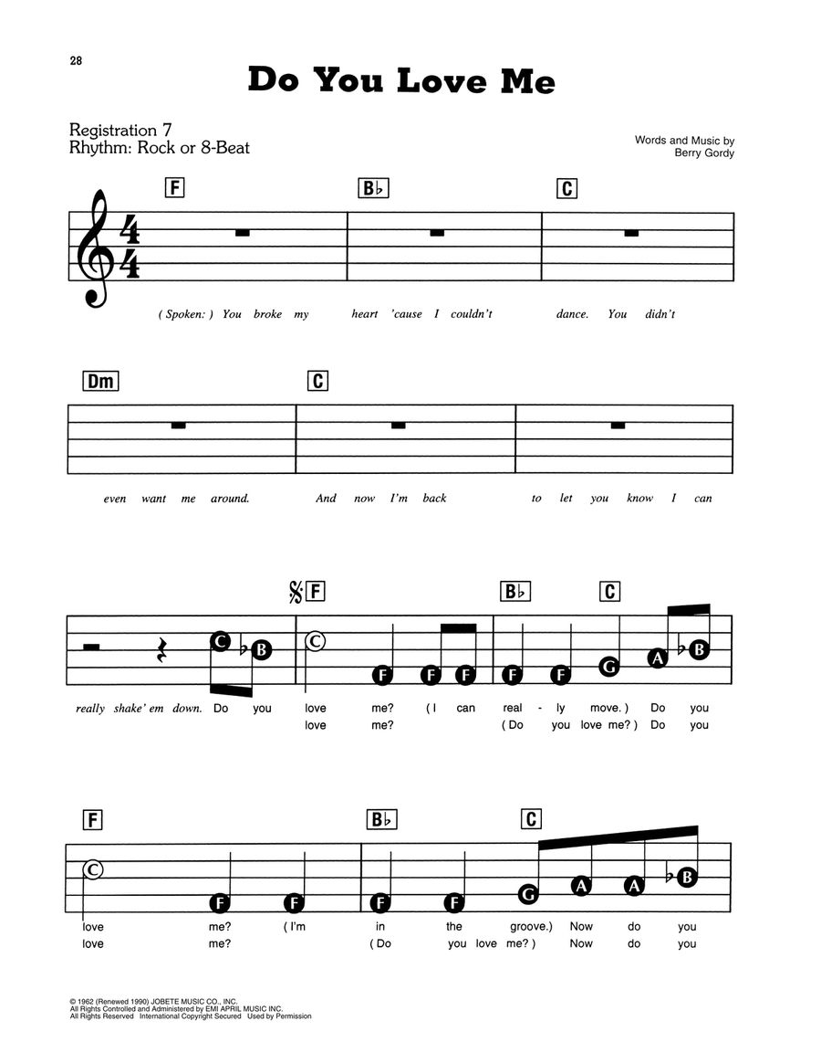 Do You Love Me Do You Love Me Electronic Keyboard scores gallery preview page 1