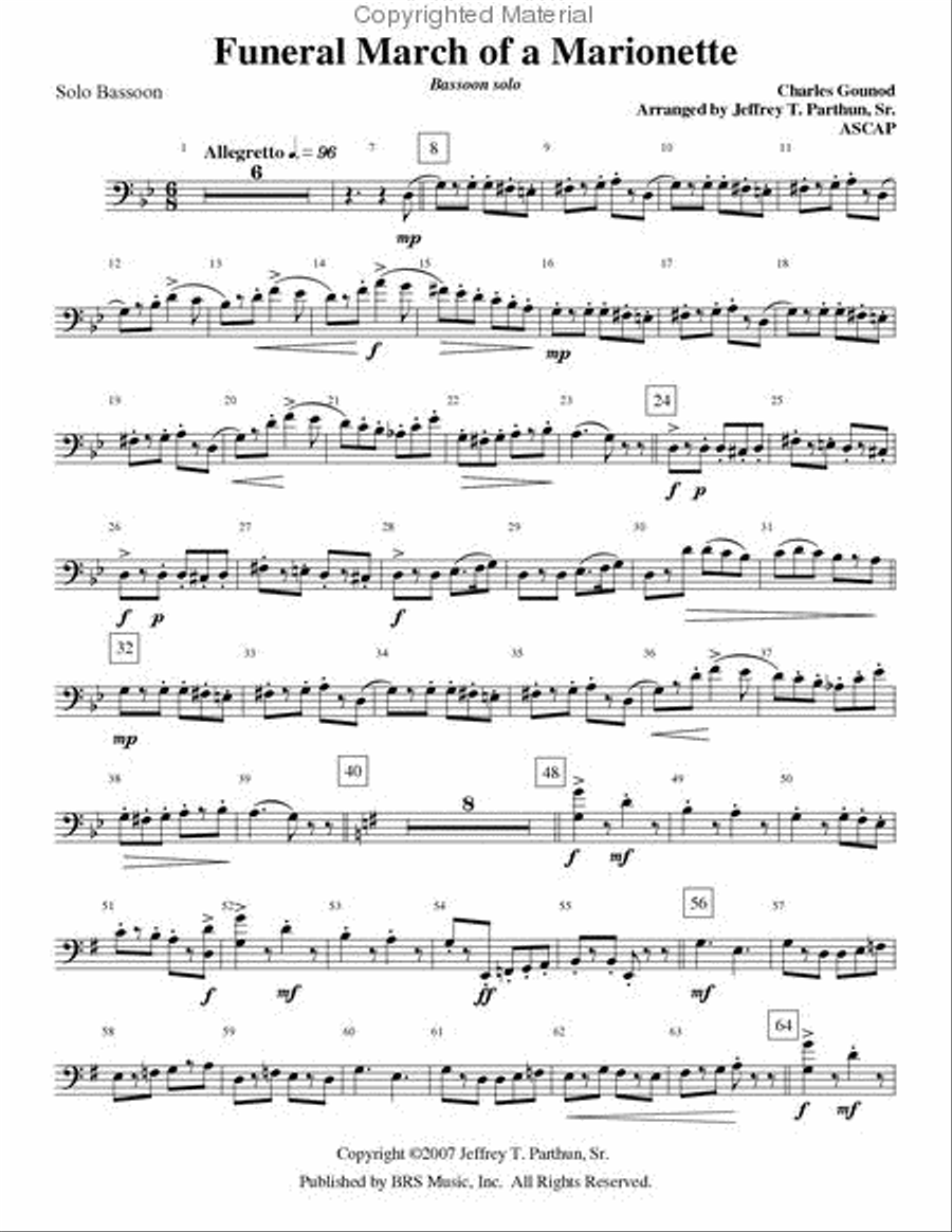 Funeral March of a Marionette Bassoon Solo scores gallery preview page 2
