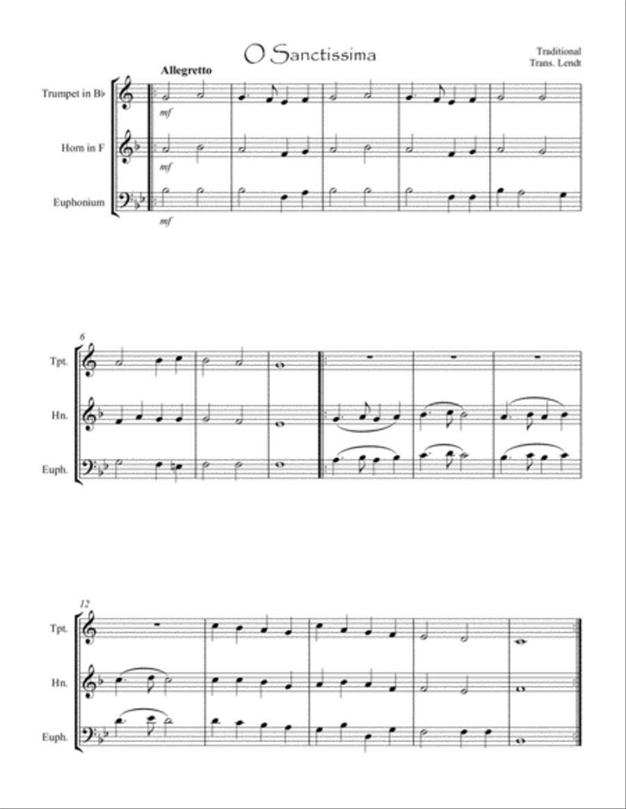 Christmas Music for Brass Trio Brass Trio scores gallery preview page 1