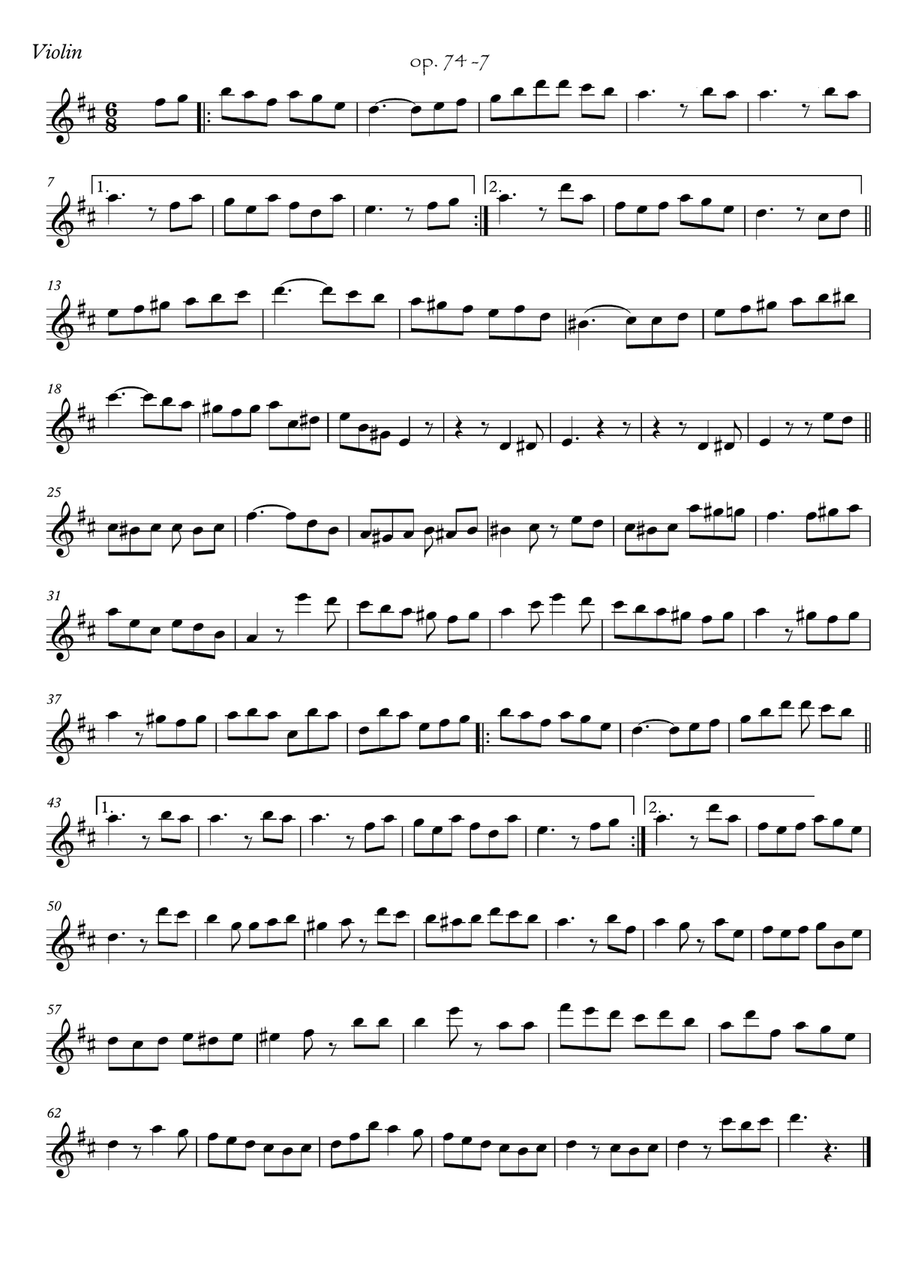 Easy Violin Guitar duets by Giuliani 74-7 image number null