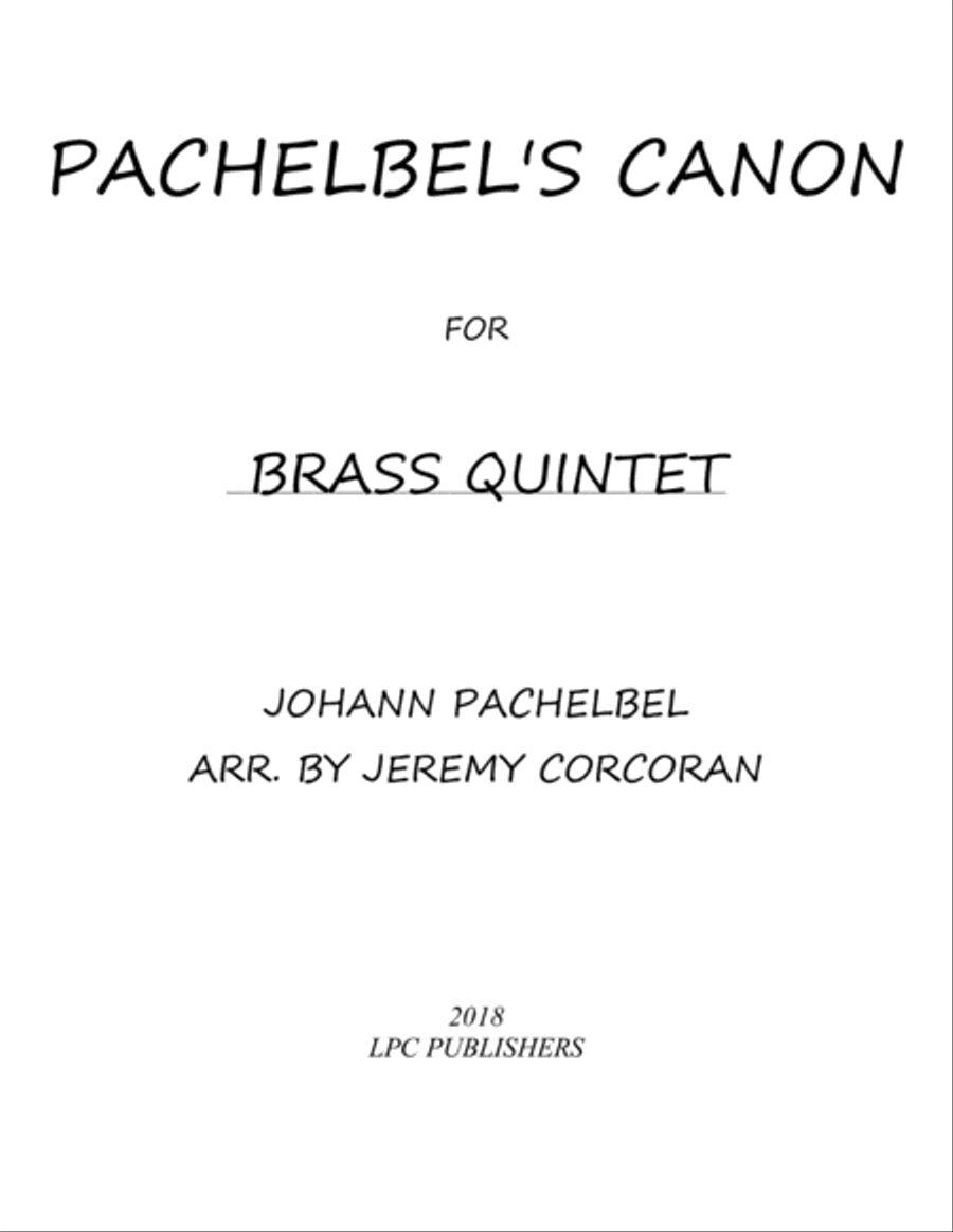 Pachelbel's Canon for Brass Quintet Brass Quintet scores gallery preview page 1