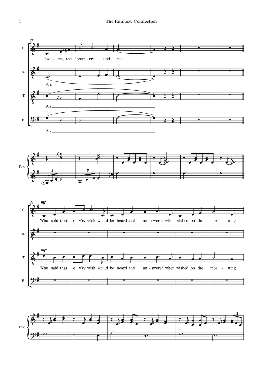 The Rainbow Connection (arr. Kate Shipway) 4-Part scores gallery preview page 4