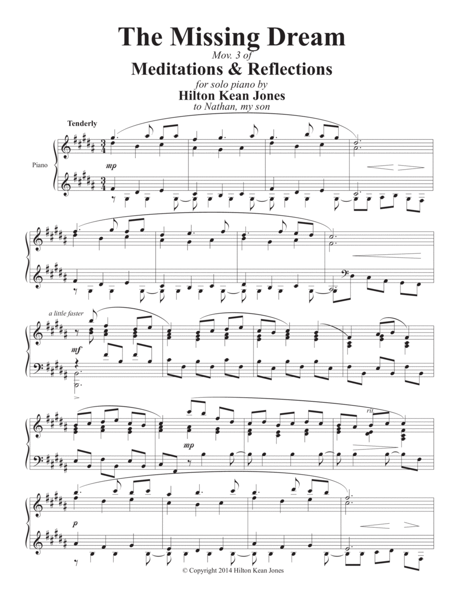 The Missing Dream Piano Solo scores gallery preview page 1