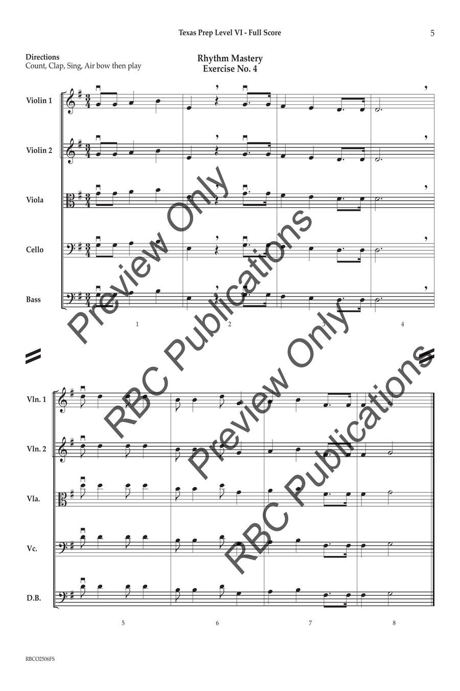 Texas Prep Level VI (Score) Orchestra scores gallery preview page 4