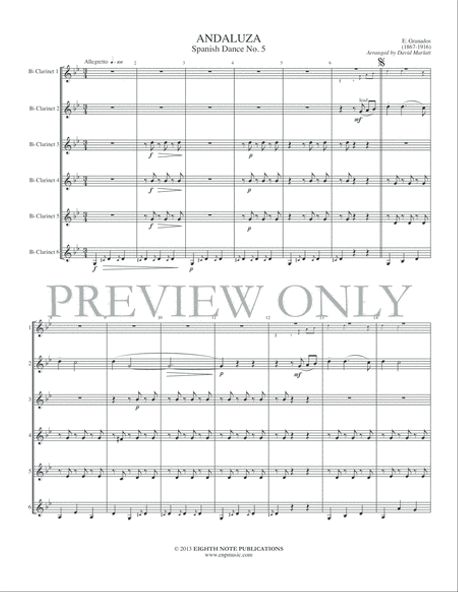 Andaluza -- Spanish Dance No. 5 Small Ensemble scores gallery preview page 3