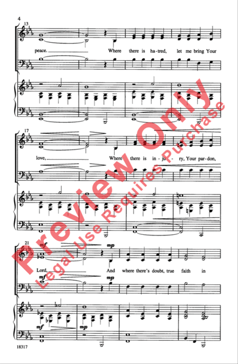 Make Me a Channel of Your Peace 3-Part scores gallery preview page 4