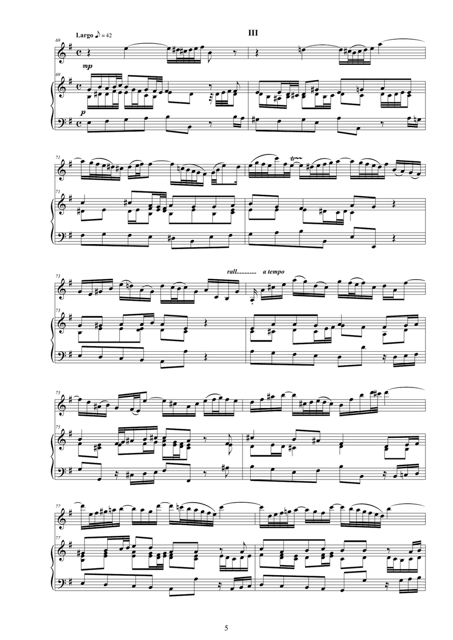 Bach - Violin Sonata in G major BWV 1021 for Violin and Harpsichord or Piano Bach - Violin Sonata in G major BWV 1021 for Violin and Harpsichord or Piano String Duet scores gallery preview page 5