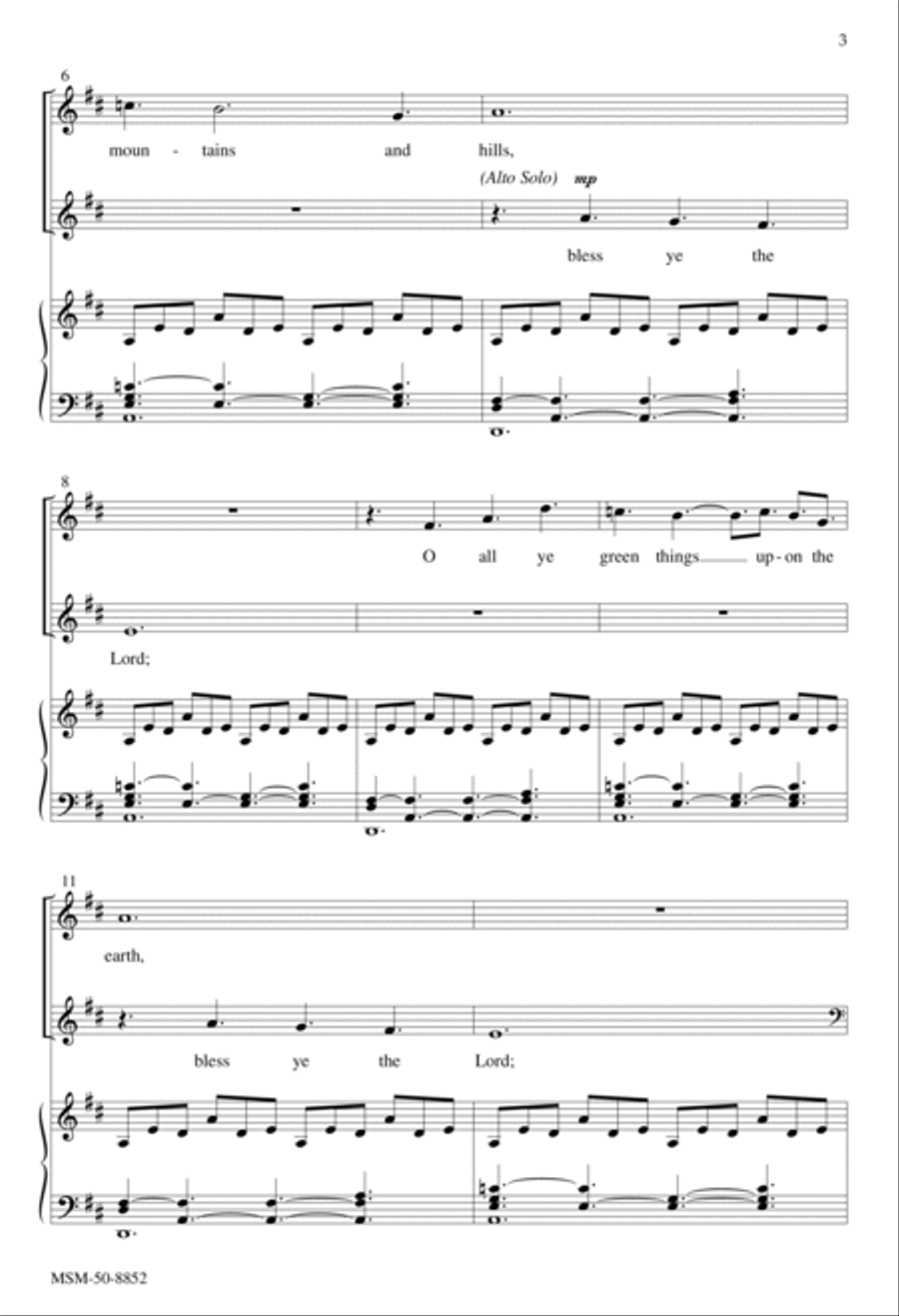 O Ye Mountains and Hills (Mvt 2 from Festival Benedicite) 4-Part scores gallery preview page 3