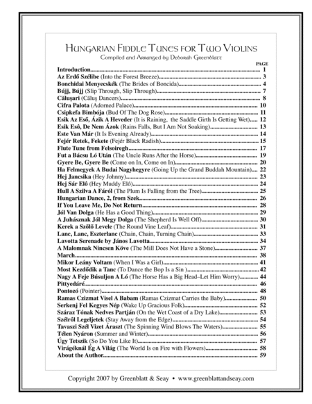 Hungarian Fiddle Tunes for Two Violins