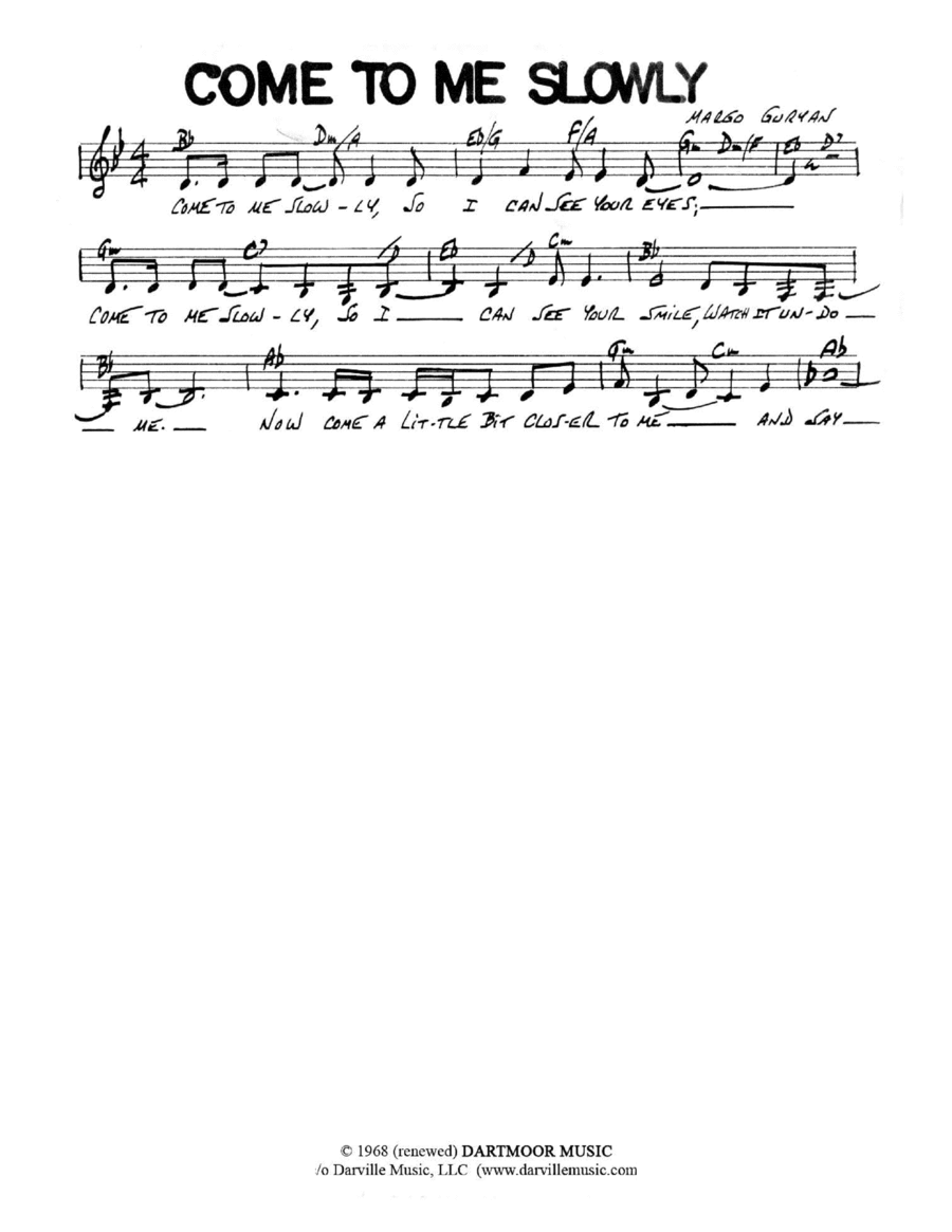 Come To Me Slowly Come To Me Slowly Piano scores gallery preview page 1
