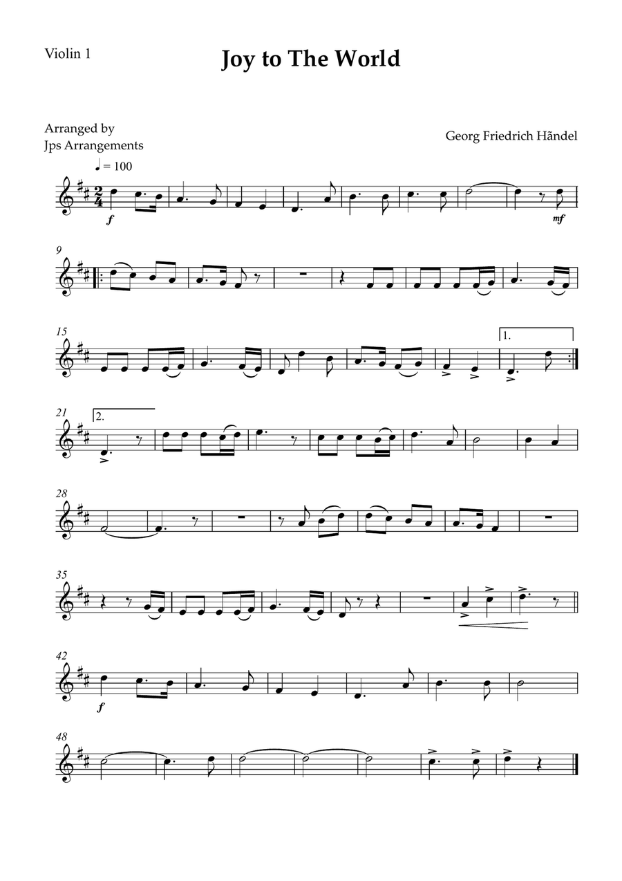 Joy To The World String quintet intermediate String Quintet scores gallery preview page 5