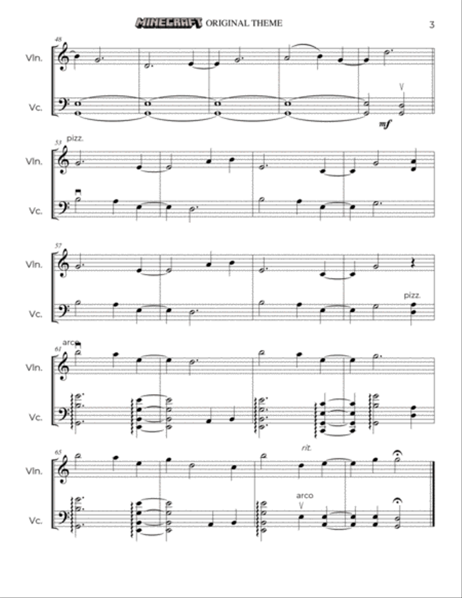 Minecraft Minecraft String Duet scores gallery preview page 4