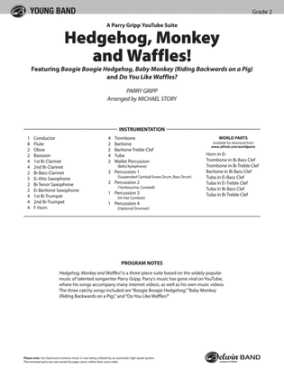 Book cover for Hedgehog, Monkey and Waffles!: Score