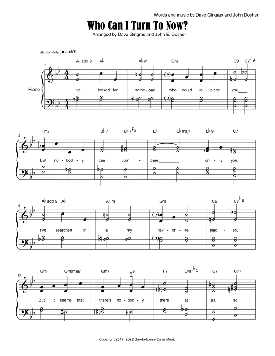Who Can I Turn To Now? Who Can I Turn To Now? Voice scores gallery preview page 1