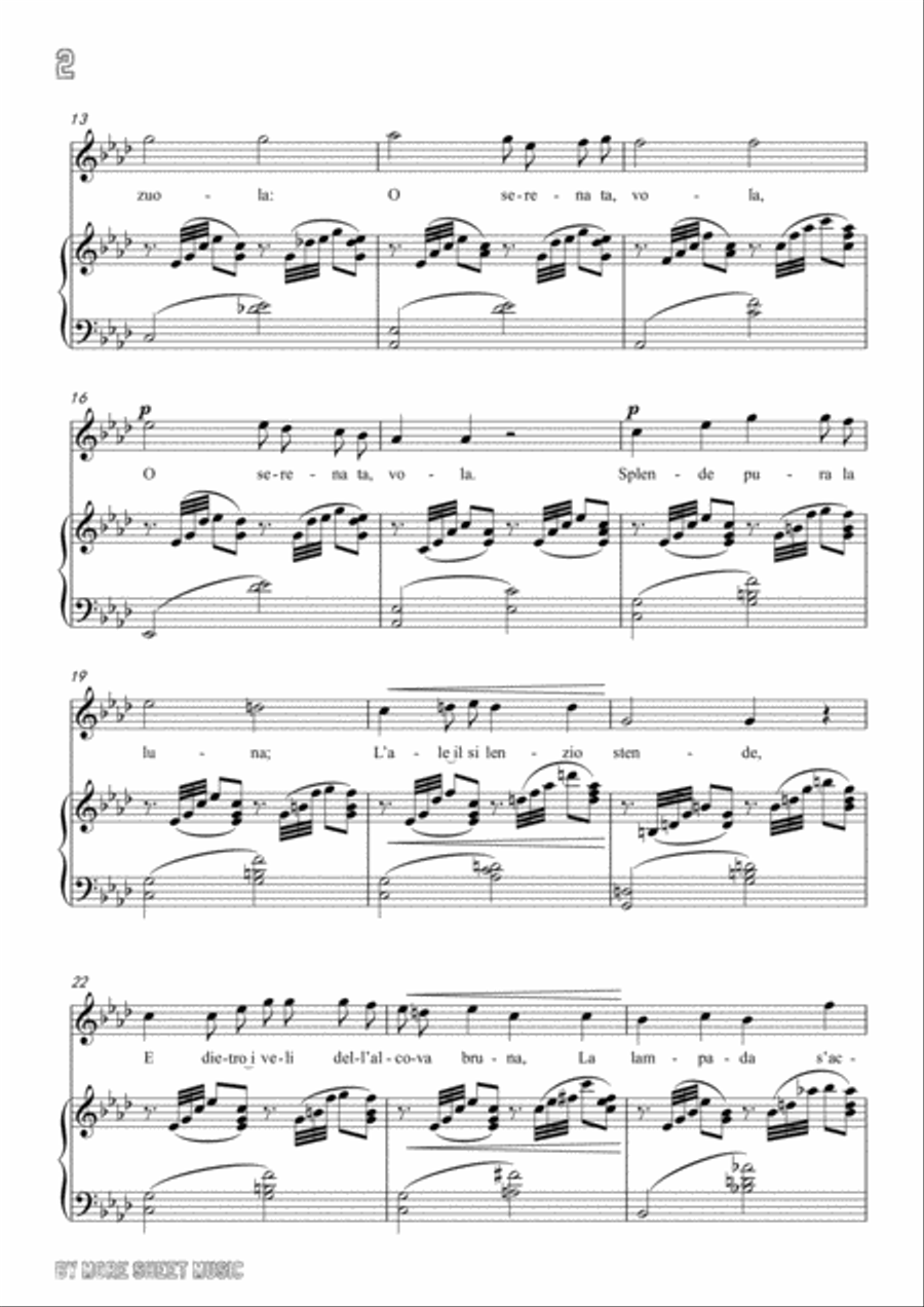 Tosti-La Serenata in A flat Major,for Voice and Piano Voice Solo scores gallery preview page 4