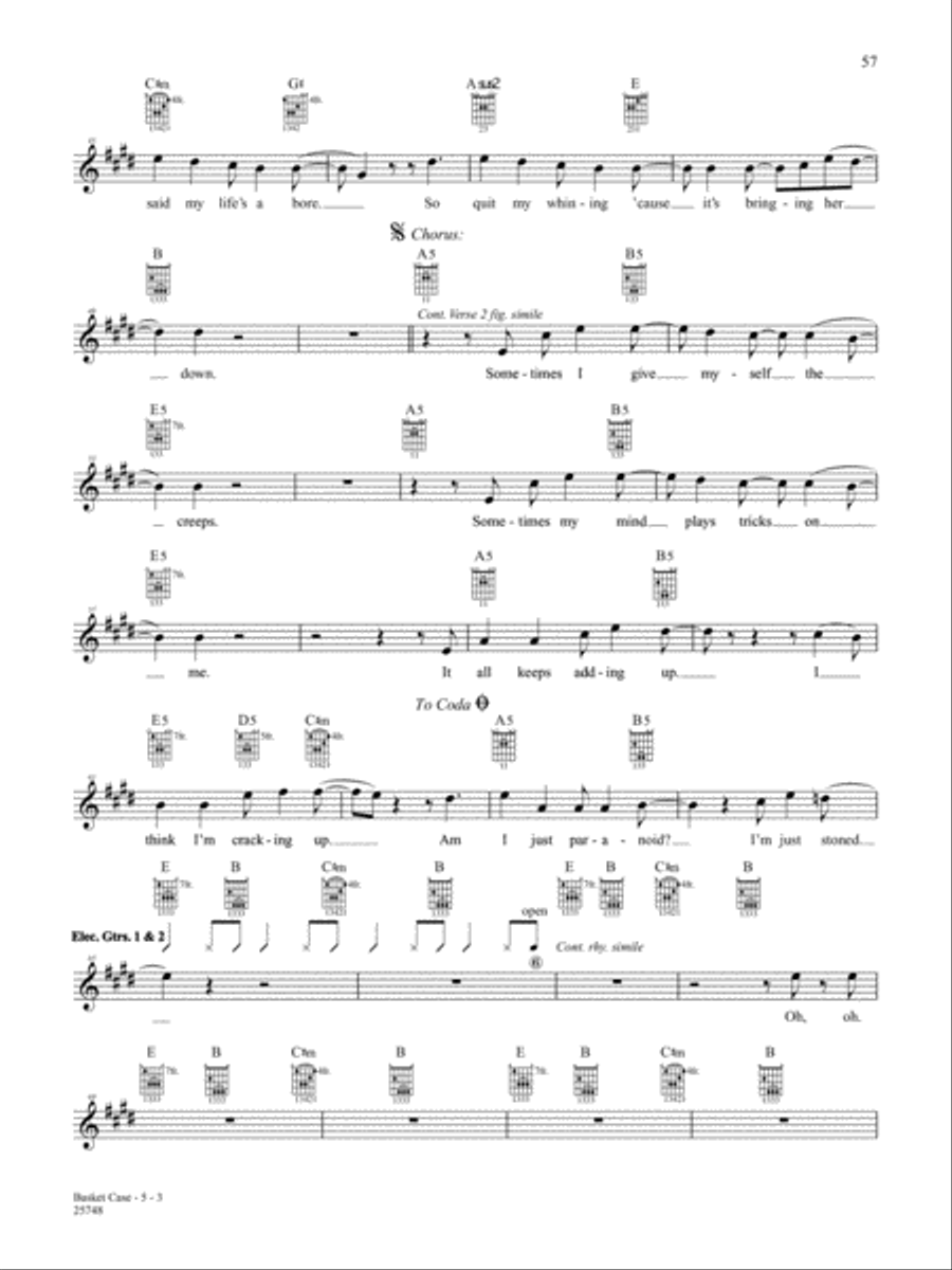 Basket Case (Live Version) Guitar Tablature scores gallery preview page 3