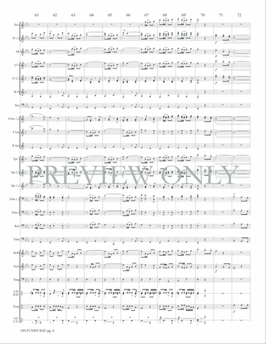 On Fundy Bay Concert Band scores gallery preview page 9