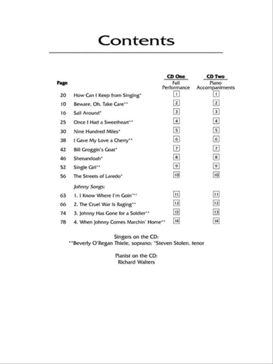 Folksongs in Recital – 14 Concert Arrangements image number null