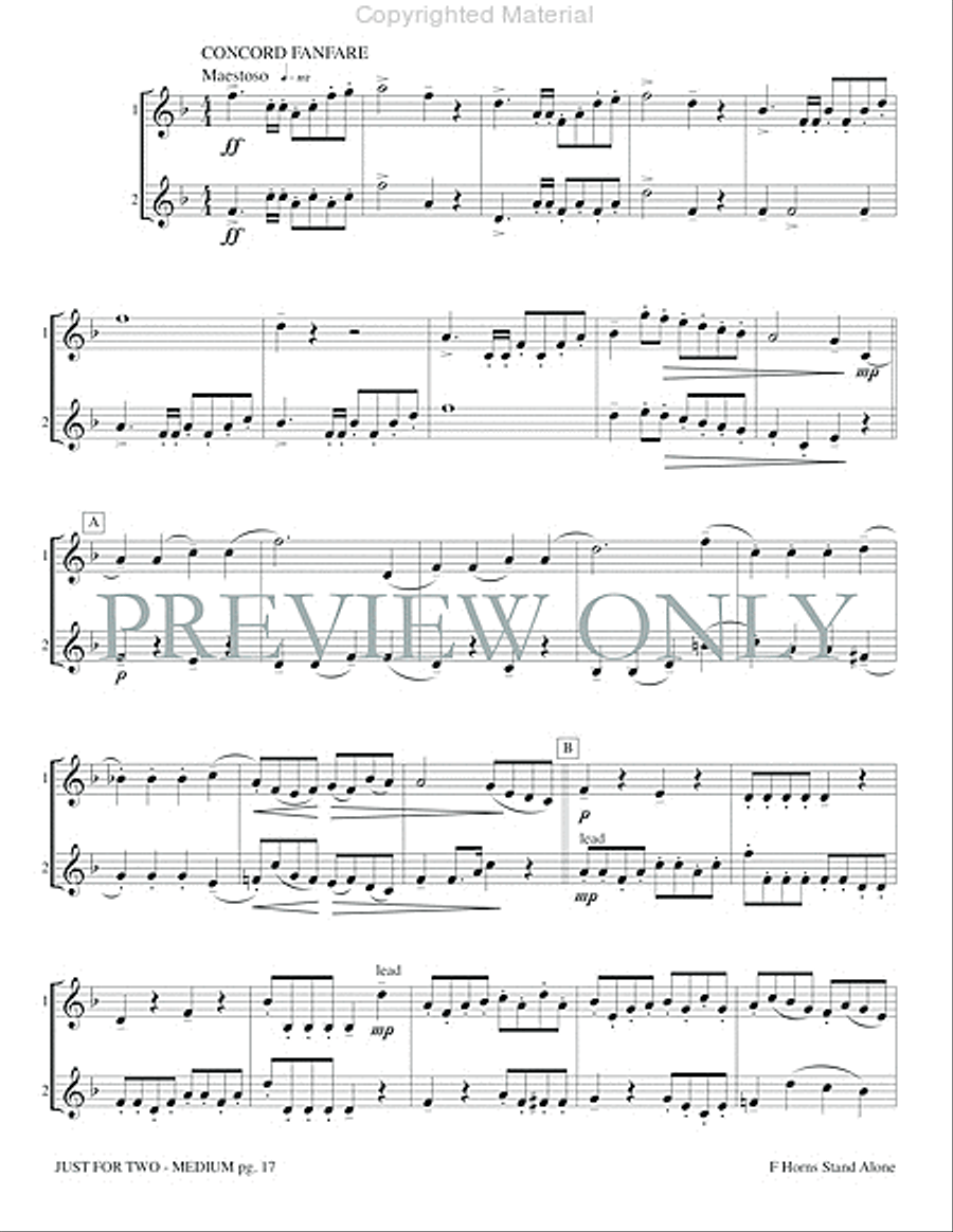 Just for Two Medium (stand alone version) Brass Duet scores gallery preview page 19