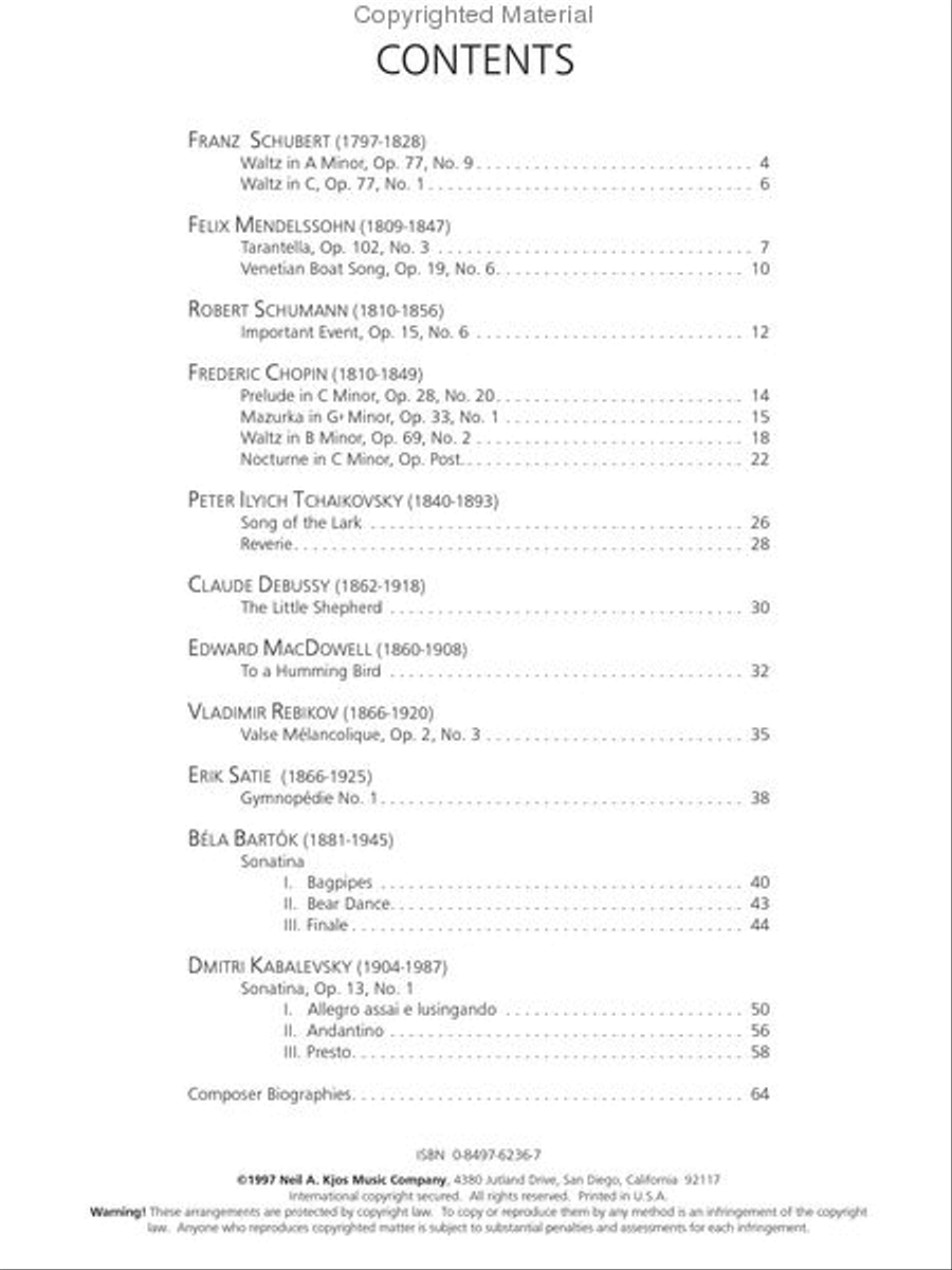 Piano Repertoire: Romantic & 20th Century, Level 7 Piano Method scores gallery preview page 2