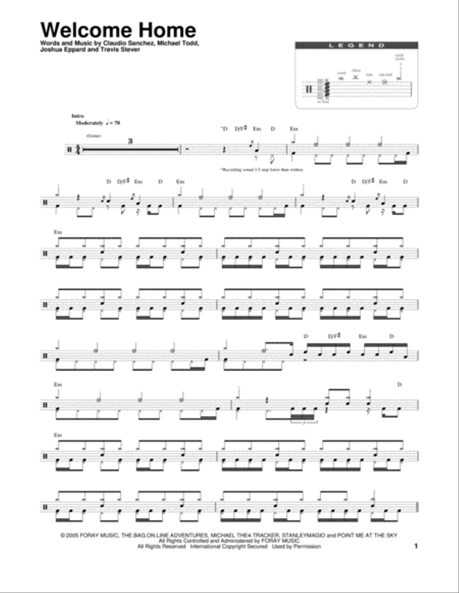Welcome Home Drum Set scores gallery preview page 1