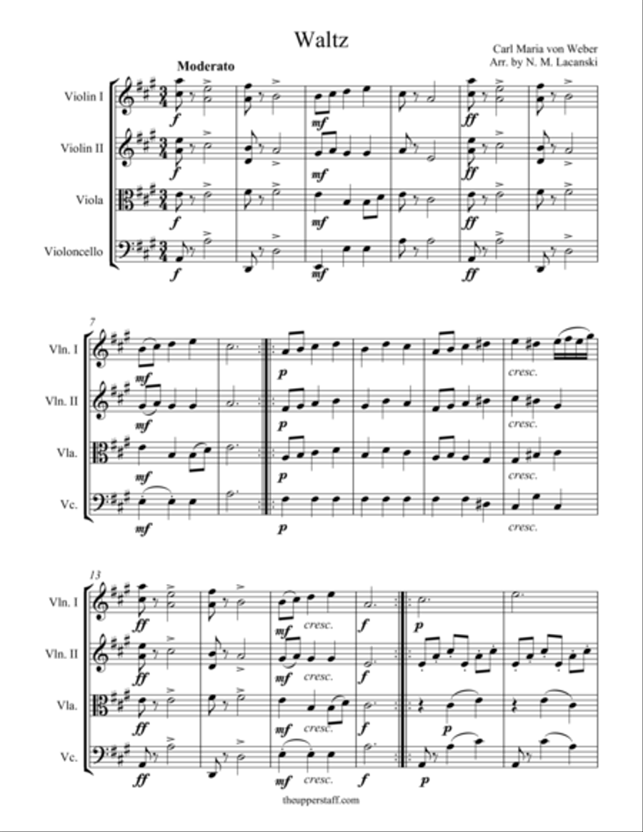 Waltz String Quartet scores gallery preview page 1