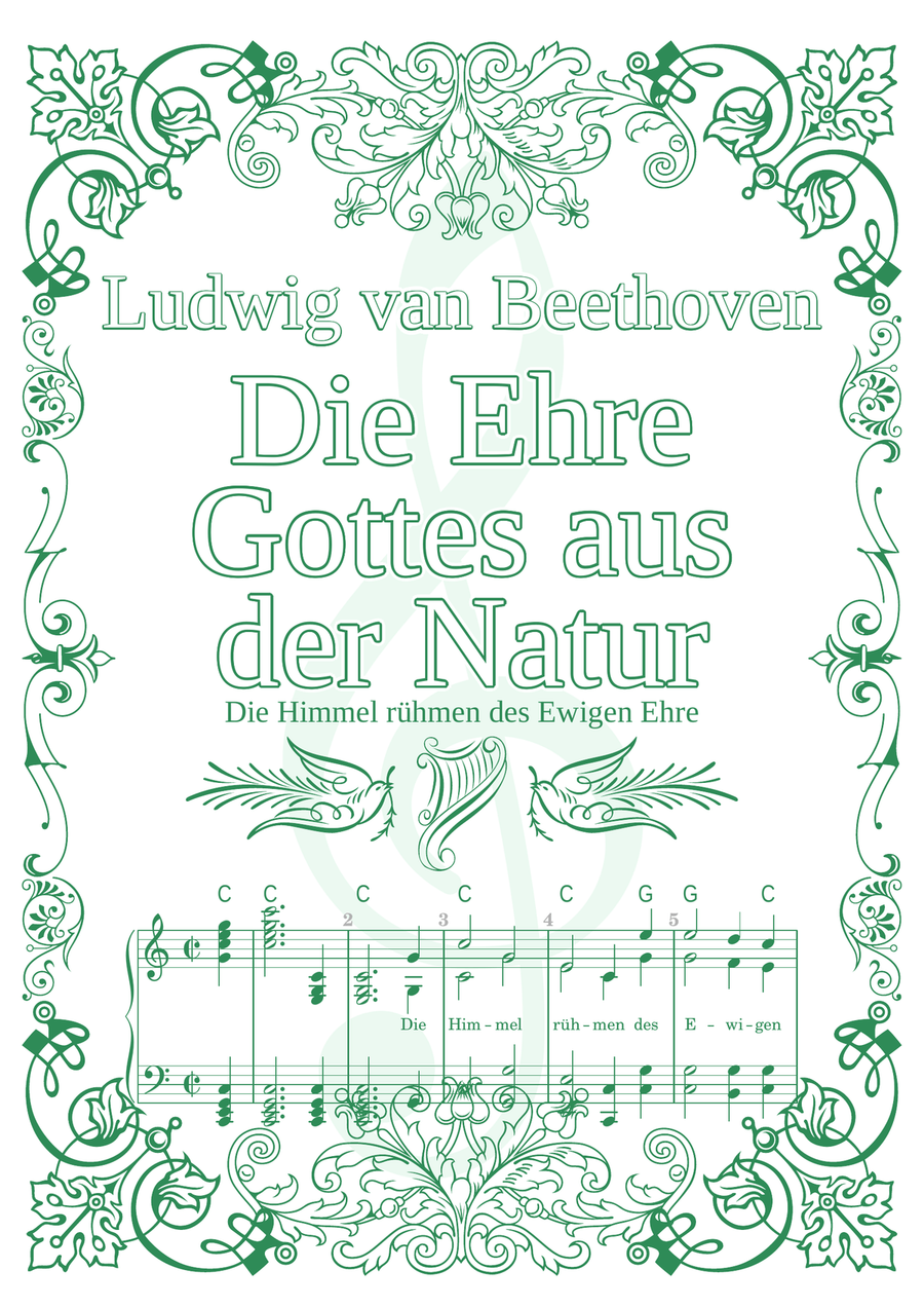 Die Ehre Gottes aus der Natur (Die Himmel rühmen des Ewigen Ehre, Ludwig van Beethoven; for organ) Organ scores gallery preview page 1
