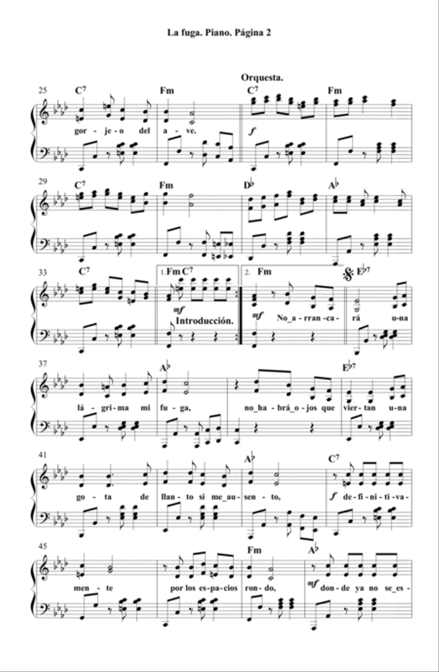 La fuga. Pasillo Colombiano Piano Method scores gallery preview page 2