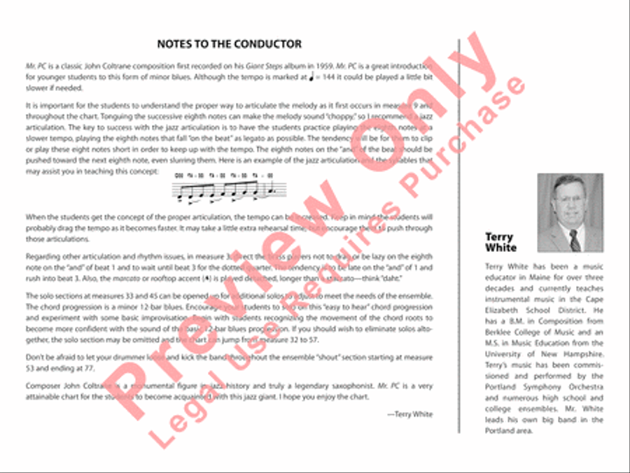 Mr. P.C. Jazz Ensemble scores gallery preview page 3