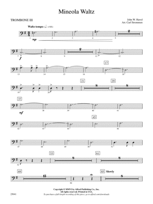 Mineola Waltz: 3rd Trombone