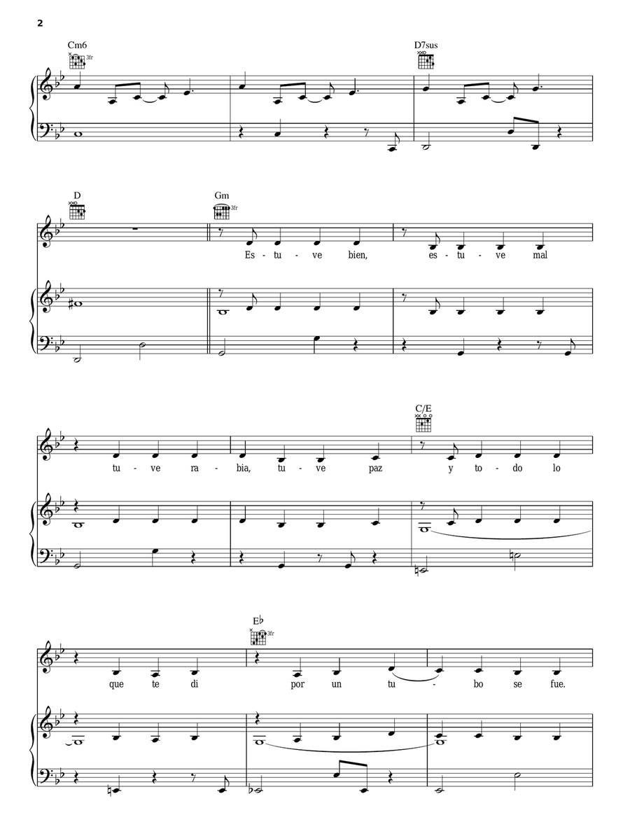 Te Busque Te Busque Piano, Vocal, Guitar scores gallery preview page 2