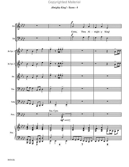 Almighty King! - Brass and Percussion Score and Parts image number null